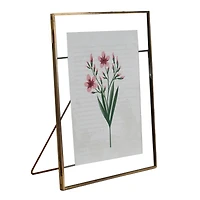 Just Jane 7" x 9" Brass Float Frame with Easel by Studio Décor®