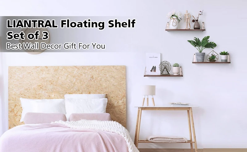 Rustic Wood Wall Shelves Set