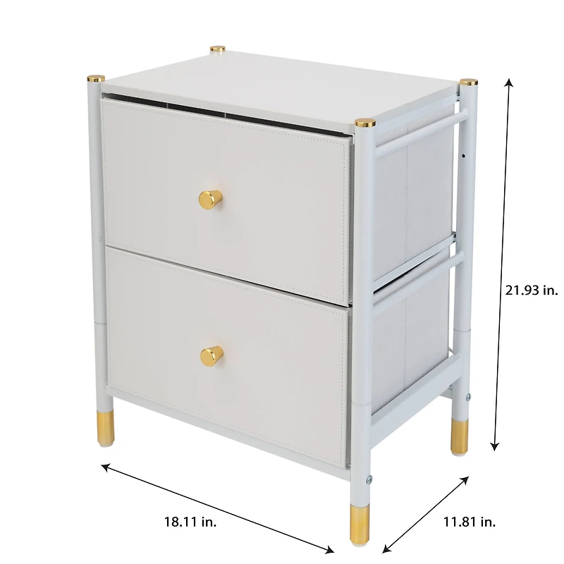 Simplify 2 Drawer Luxury Nightstand