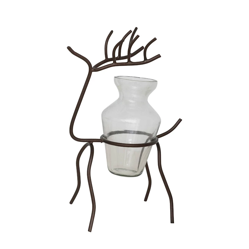 Hello Honey® 8.5" Glass Vase with Metal Stand