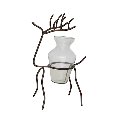 Hello Honey® 8.5" Glass Vase with Metal Stand