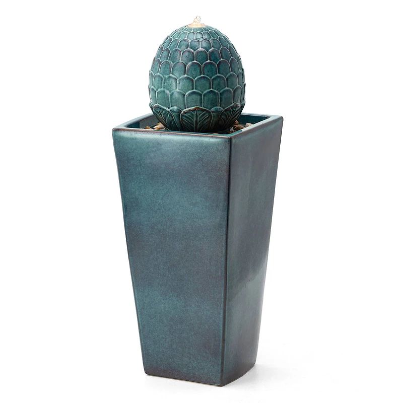 Glitzhome® 36" LED Artichoke Pedestal Ceramic Fountain