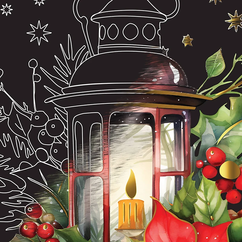 Brea Reese™ 6" x 8" Red & Gold Christmas Scratch Art Paper Pad