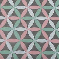 Bath Bliss Gray Geo Shape Design PEVA Shower Curtain