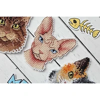 MP Studia Who Said Meow? Magnets Plastic Canvas Counted Cross Stitch Kit