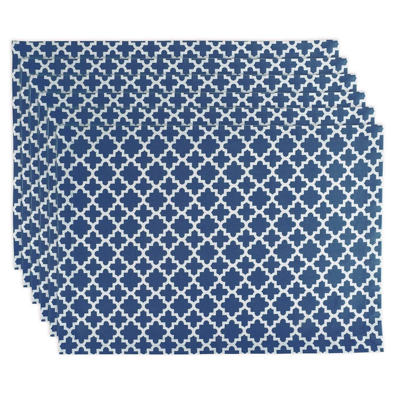 DII® Nautical Blue Lattice Placemat Set, 6ct.