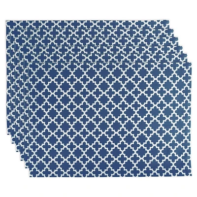 DII® Nautical Blue Lattice Placemat Set, 6ct.