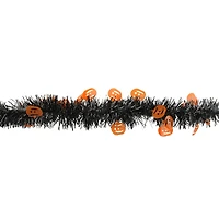 50ft. Black & Orange Jack O Lanterns Halloween Tinsel Garland