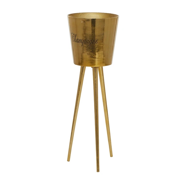 Gold Modern Wine Holder, 10" x 10" x 28"