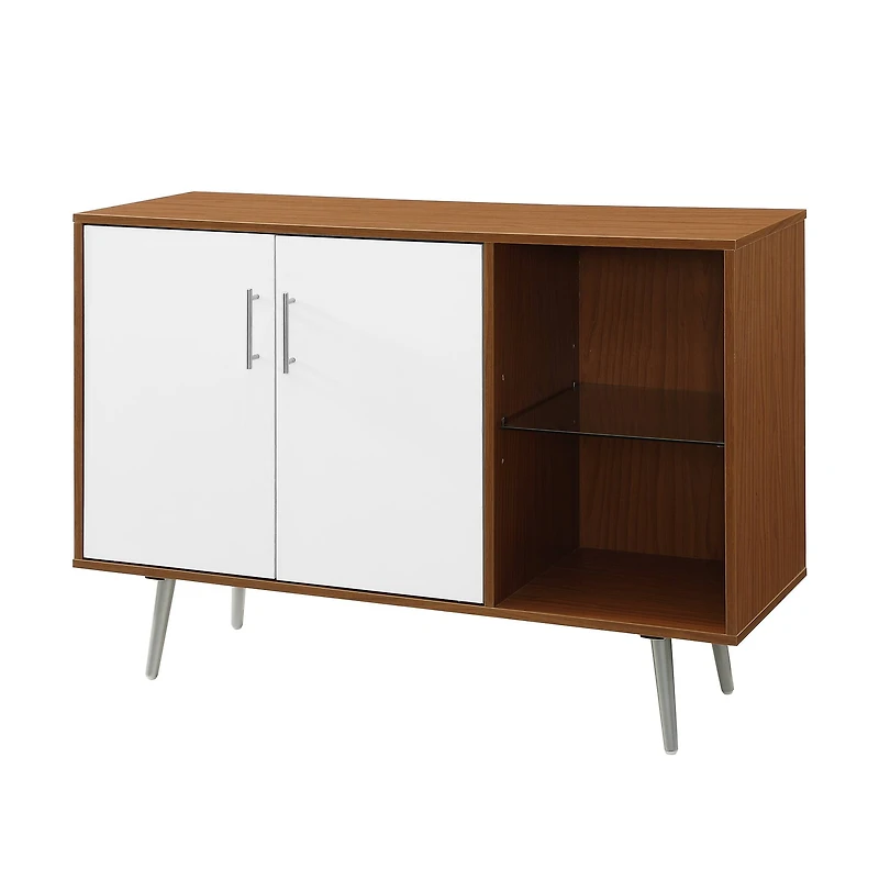 Walker Edison 44" Acorn & White Mid Century Modern Buffet