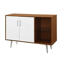 Walker Edison 44" Acorn & White Mid Century Modern Buffet