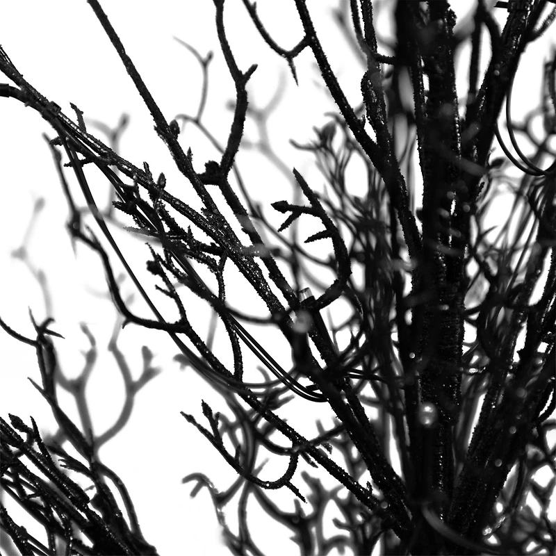 3ft. Pre-Lit Halloween Black Twig Artificial Fall Tree in Burlap Planter