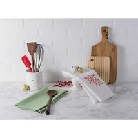 DII® Green Check & White Happy Holidays Dishtowel Set