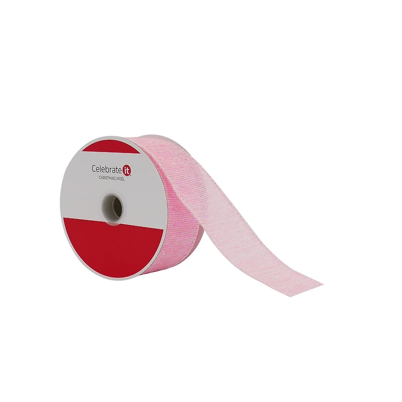 1.5" x 30ft. Pink Wired Shimmer Ribbon by Celebrate It®