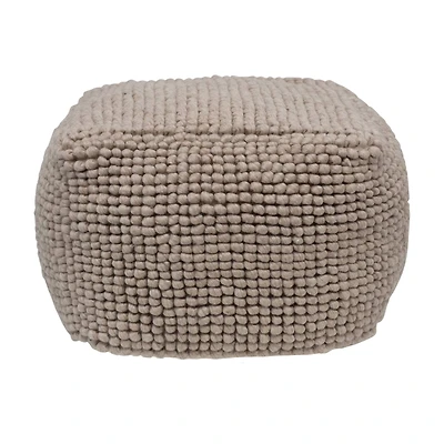 Hello Honey® 17" New Zealand Square Wool Pouf