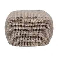 Hello Honey® 17" New Zealand Square Wool Pouf