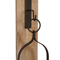 Black Wood Traditional Candlestick Holders, 23" x 6" x 6"