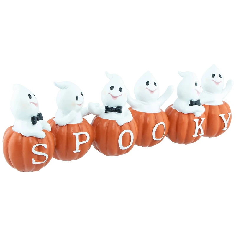 15.5" Ghosts and Pumpkins "Spooky" Halloween Decoration