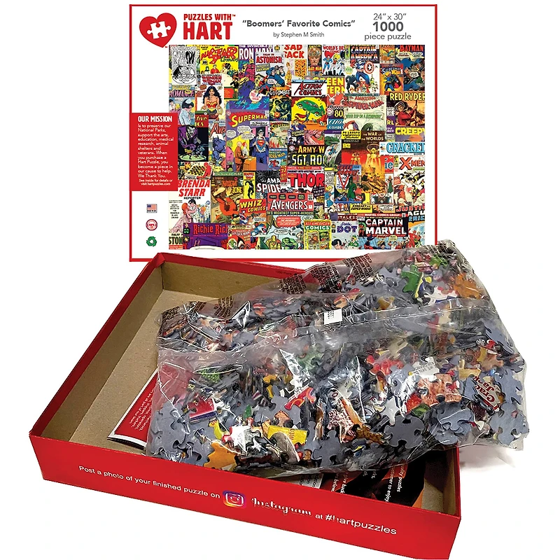 Hart Puzzles Boomers' Favorite Comics by Steve Smith 1,000 Piece Jigsaw Puzzle