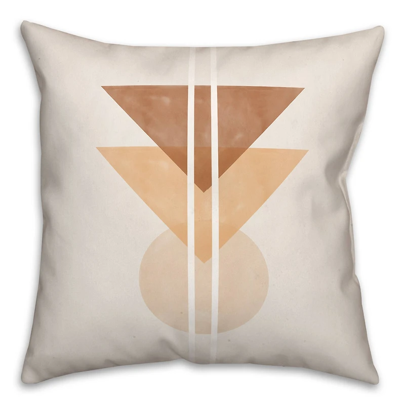 Simple Sepia Geos Throw Pillow 18" x 18"