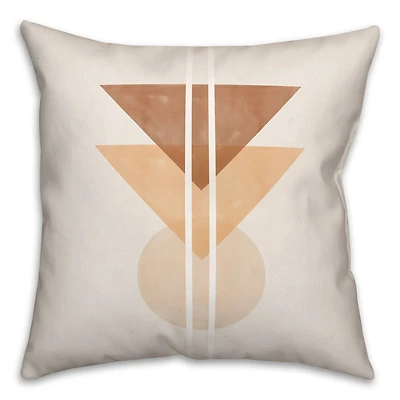 Simple Sepia Geos Throw Pillow 18" x 18"