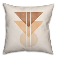 Simple Sepia Geos Throw Pillow 18" x 18"