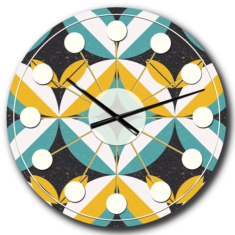 Designart 'Retro Abstract Design Vii Mid-Century Modern Wall Clock