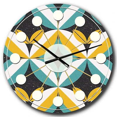 Designart 'Retro Abstract Design Vii Mid-Century Modern Wall Clock