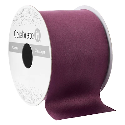 2.5" x 10yd. Wine Wired Satin Ribbon by Celebrate It™ Classic
