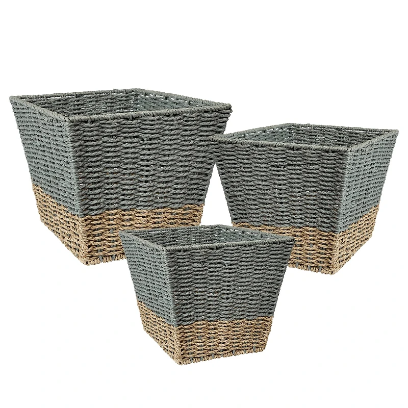Honey Can Do Seagrass Square Nesting Storage Basket Set