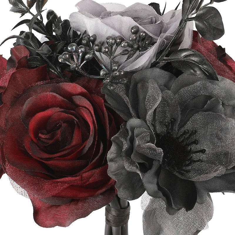 10" Red & Black Rose & Daisy Bouquet by Ashland®