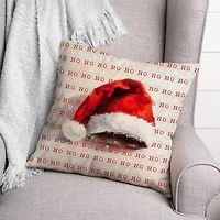 Painterly Santa Hat 18" x 18" Spun Poly Pillow