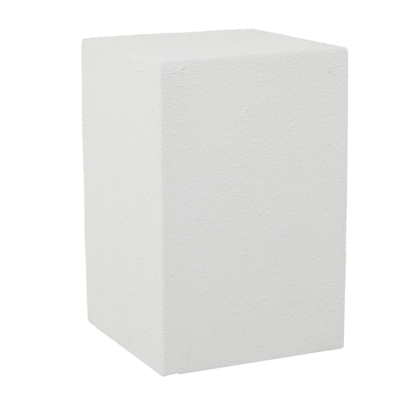 White Contemporary Garden Stool, 17" x 17" x 24"