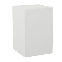 White Contemporary Garden Stool, 17" x 17" x 24"