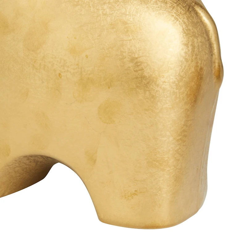 Set of 2 Gold Stoneware Glam Sculptures, 7" x 9" x 4"