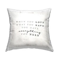 Stupell Industries Motivational Birch Pattern Love Phrase Throw Pillow, 18" x 18"