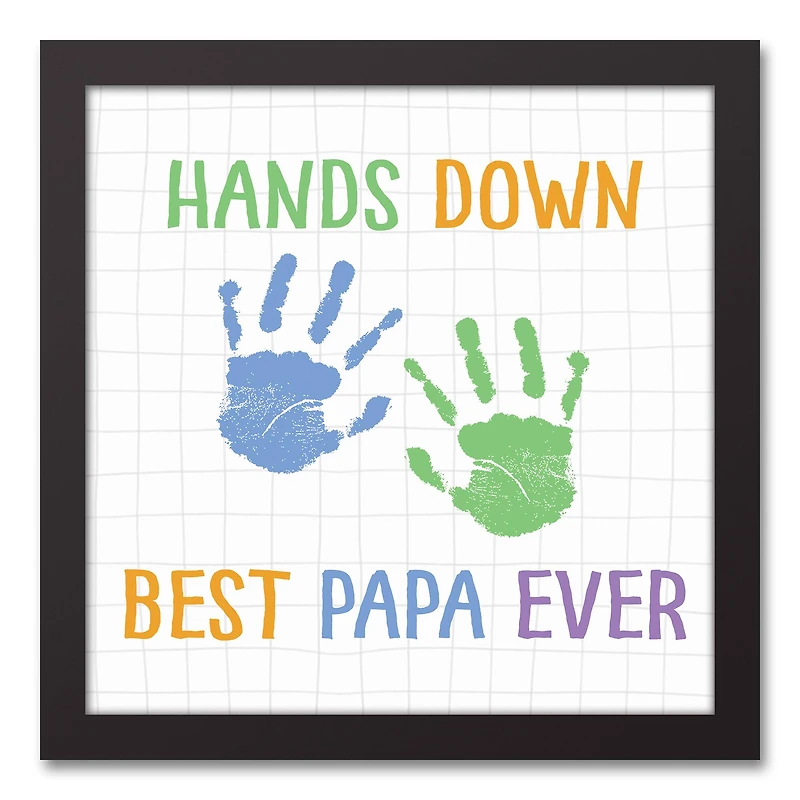 Hands Down Best Papa Black Framed Canvas