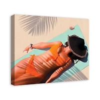 Sunbathing Palm Shadows Canvas Wall Art