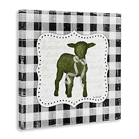 Stupell Industries Seasonal Easter Baby Calf Spring Tartan Pattern Canvas Wall Art