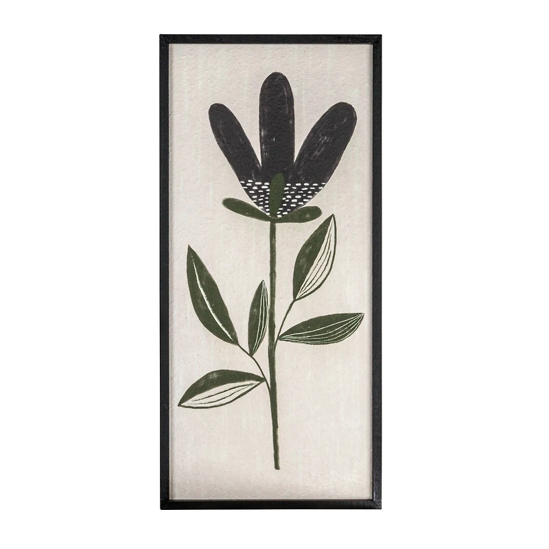 Hello Honey® Black & Cream Flowers Wood Framed Textured Wall Décor Set
