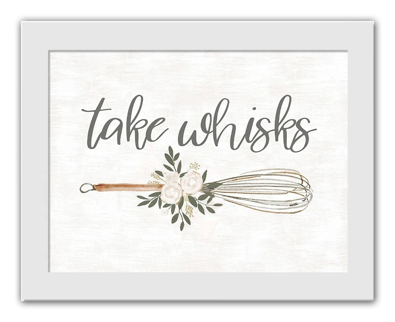 Take Whisks 12" x 16" White Framed Print Under Plexiglass