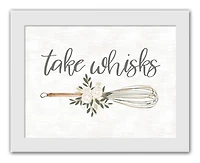 Take Whisks 12" x 16" White Framed Print Under Plexiglass