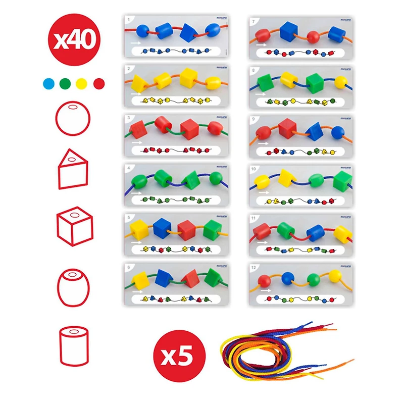 Miniland Activity Shapes: Giant Beads and Laces
