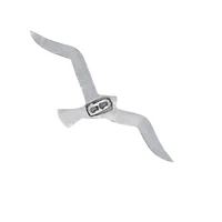 Set of 7 Silver Aluminum Coastal Birds Wall Decor, 16" x 4"