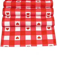 72" Checkered Heart Valentine's Day Table Runner