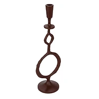Hello Honey® 15" Brown Decorative Cast Metal Taper Candle Holder