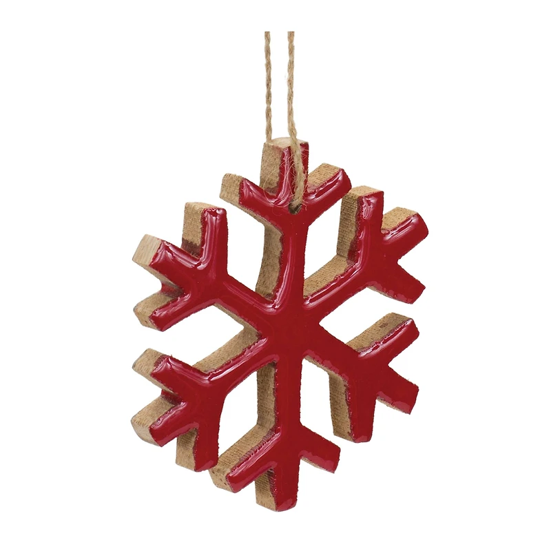 12ct. 4" Red Snowflake Ornament
