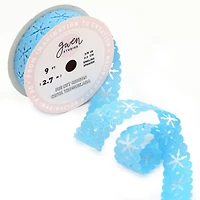 Gwen Studios 7/8" x 3yd. Die Cut Metallic Snowflakes Winter Holiday Ribbon