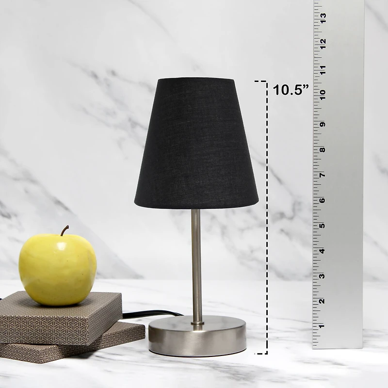 Creekwood Home Nauru 10.5" Sand Nickel Petite Metal Stick Table Lamp