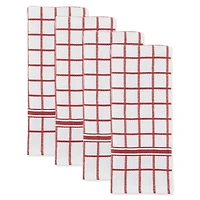DII® Barn Red Windowpane Terry Dishtowels, 4ct.